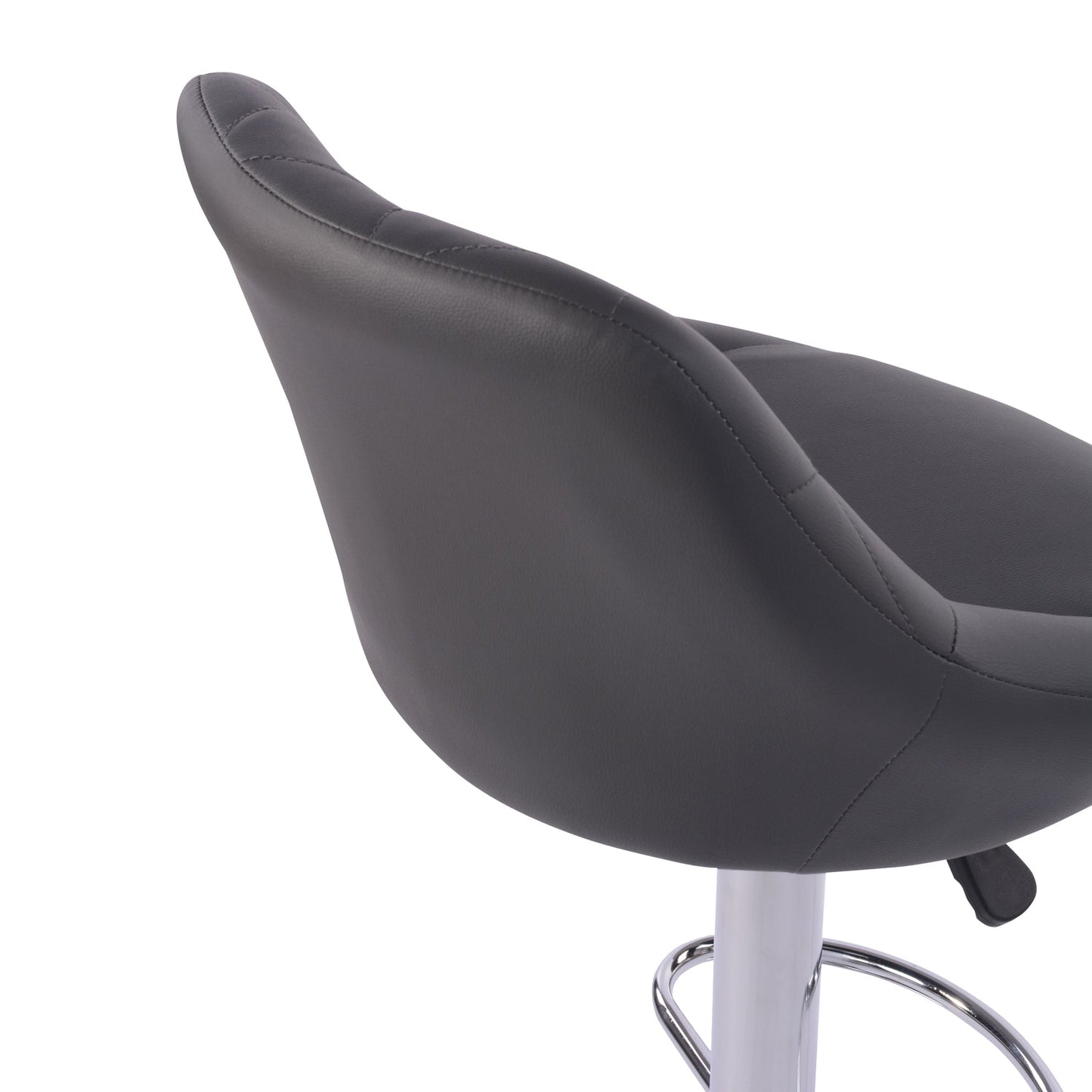 Set de 2 Bancos Giratorios 360˚ con Altura Ajustable Tapizados en Piel Sintética PU Gris
