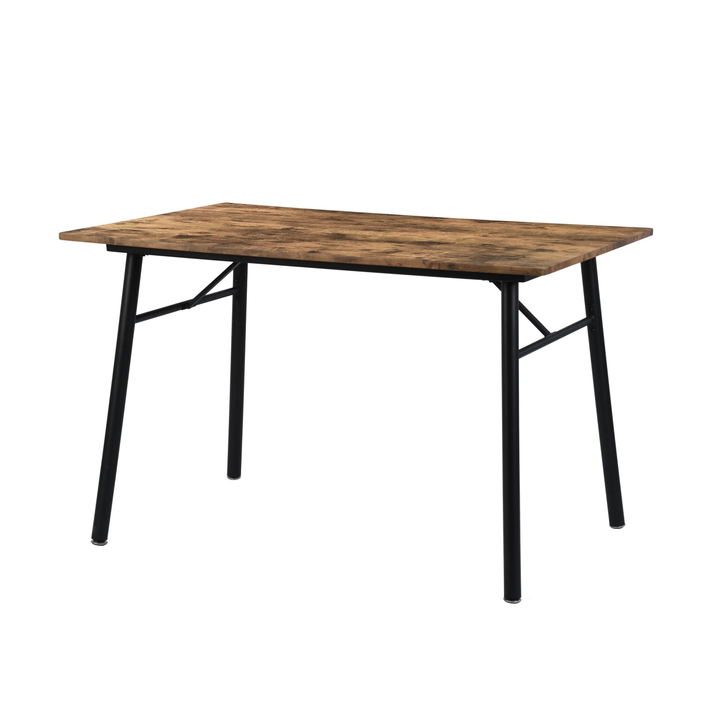 Mesa de Comedor Rectangular con Marco de Acero Resistente Vintage Marrón