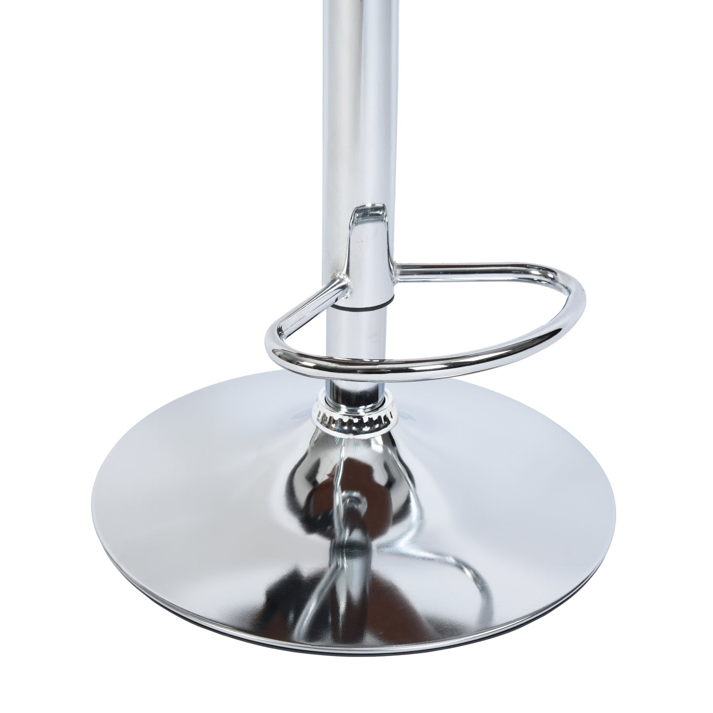 Set de 1 Taburetes de Bar Giratorios Altura Ajustable Base Cromada Piel Sintética PU Chocolate - Café Oscuro