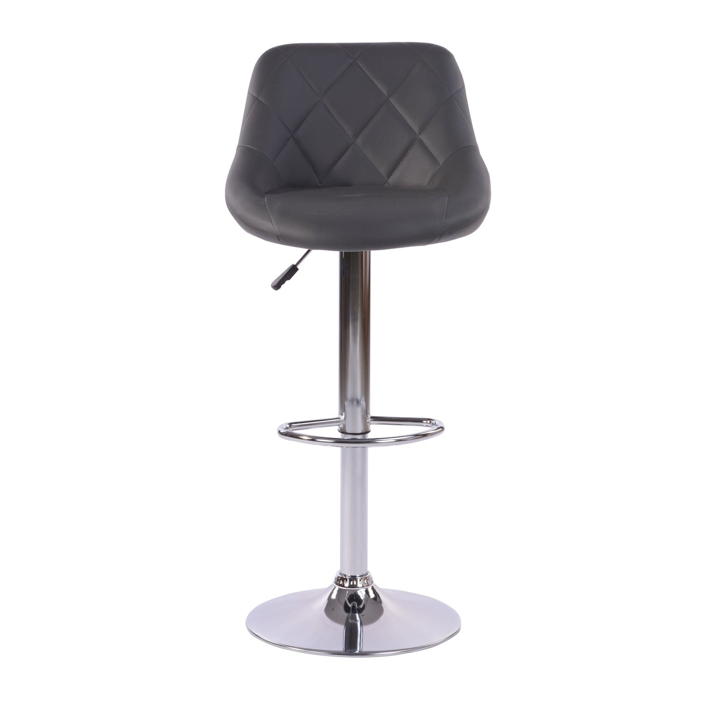 Set de 2 Bancos Giratorios 360˚ con Altura Ajustable Tapizados en Piel Sintética PU Gris