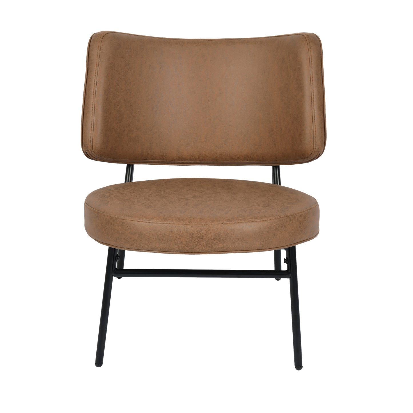 Sillón Tapizado de Cuero sin Brazos Moderno Marrón
