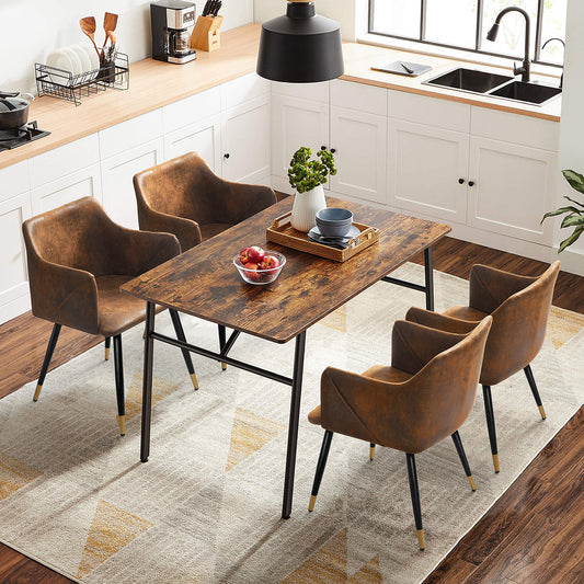 Juego de 2 Sillas de Comedor para la Cocina Marrón Vintage