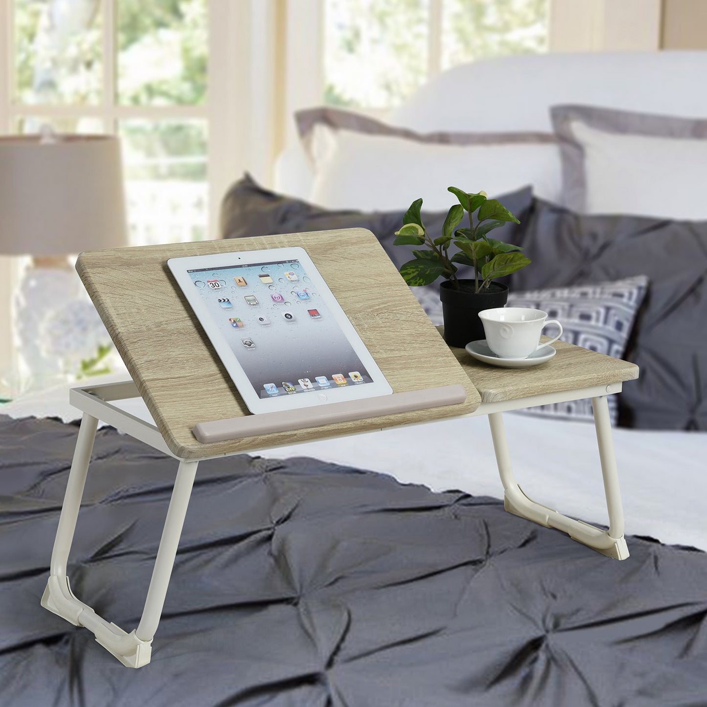 Mesa Plegable Ajustable para Computadora Blanco
