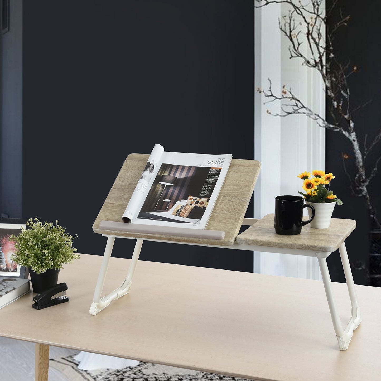 Mesa Plegable Ajustable para Computadora Blanco