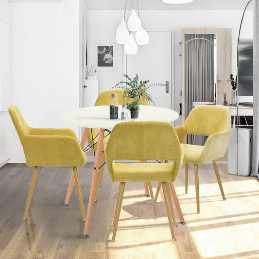 Set de 2 Sillas con Descansabrazos - Amarillo