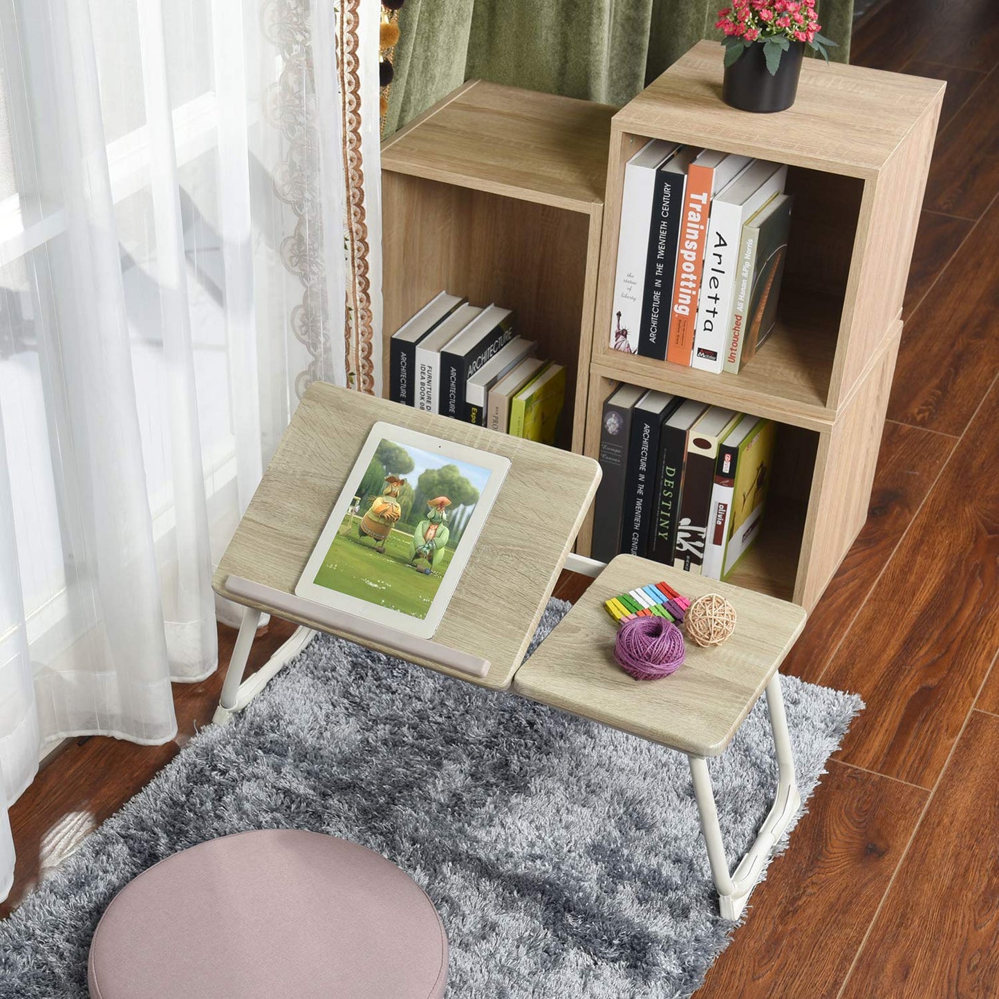 Mesa Plegable Ajustable para Computadora Blanco