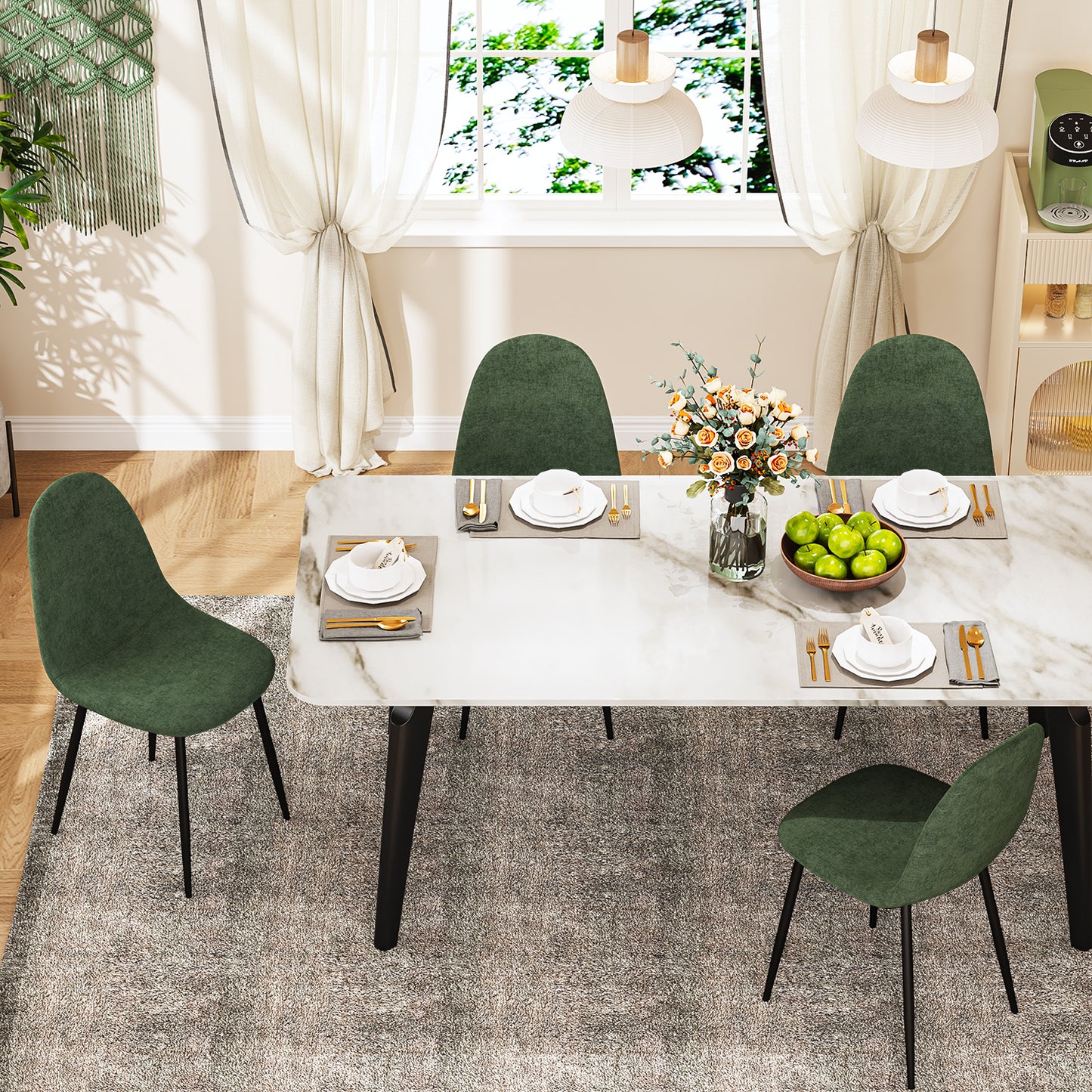 Sillas de Comedor 4 Piezas Modernas Verde