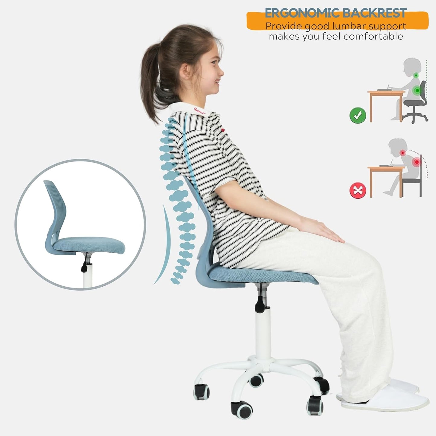 Silla de Escritura para Adolescentes Azul
