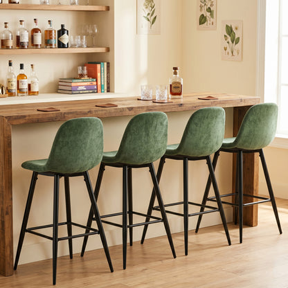 Juego de 2 Taburetes de Bar Modernas Verde