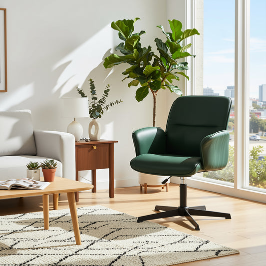 Cyber FurnitureR Silla Cruzada, Silla de Oficina Ergonómica Verde