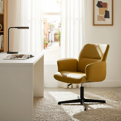 Cyber FurnitureR Silla Cruzada, Silla de Oficina Ergonómica Amarilla