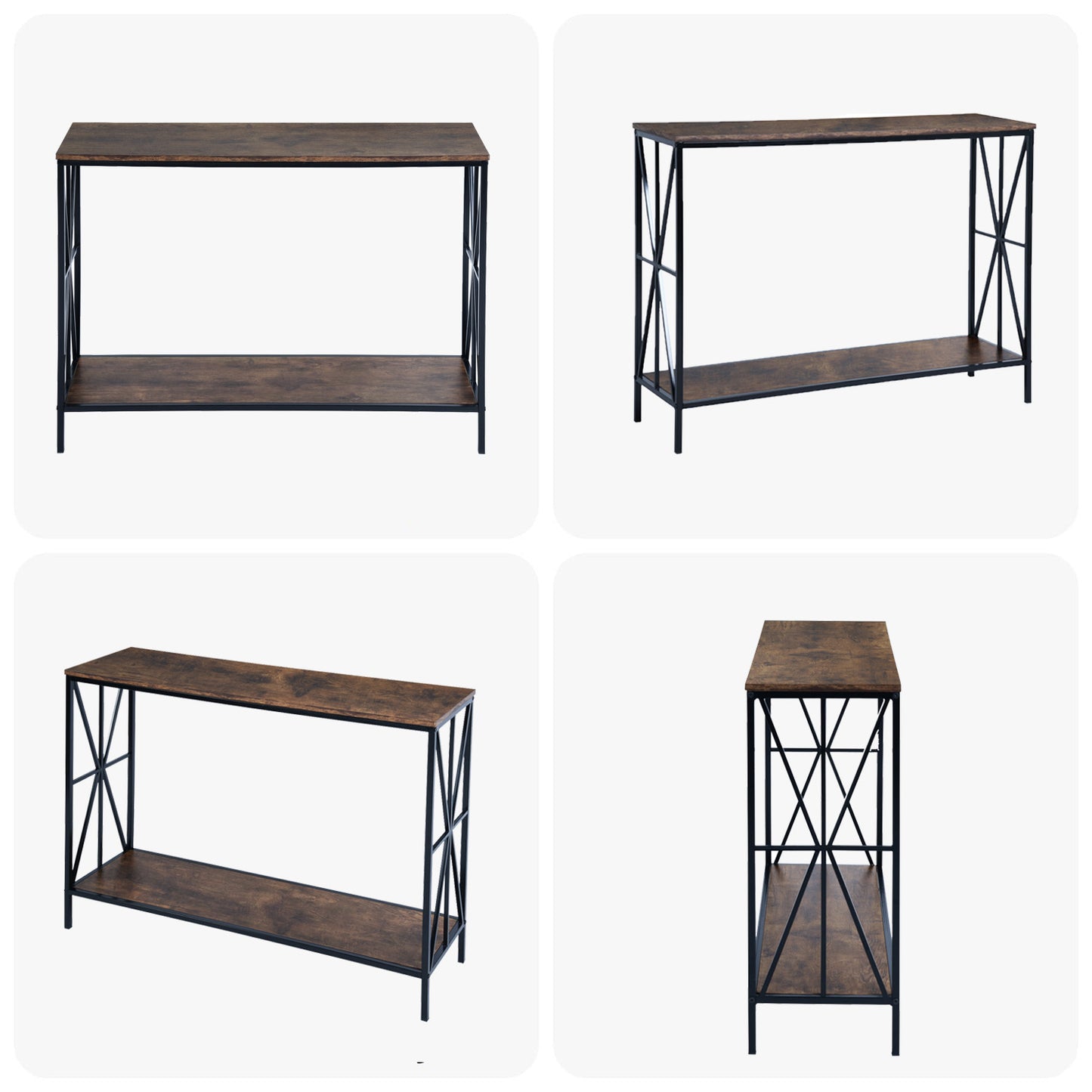 Mesa de Consola de Sofá Industrial Vintage