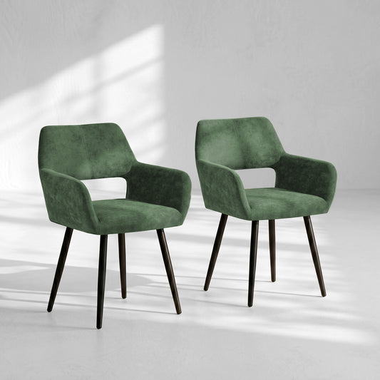 Set de 2 Sillas con Descansabrazos - Verde