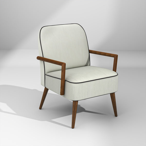 Silla Decorativa de Mediados de Siglo Beige