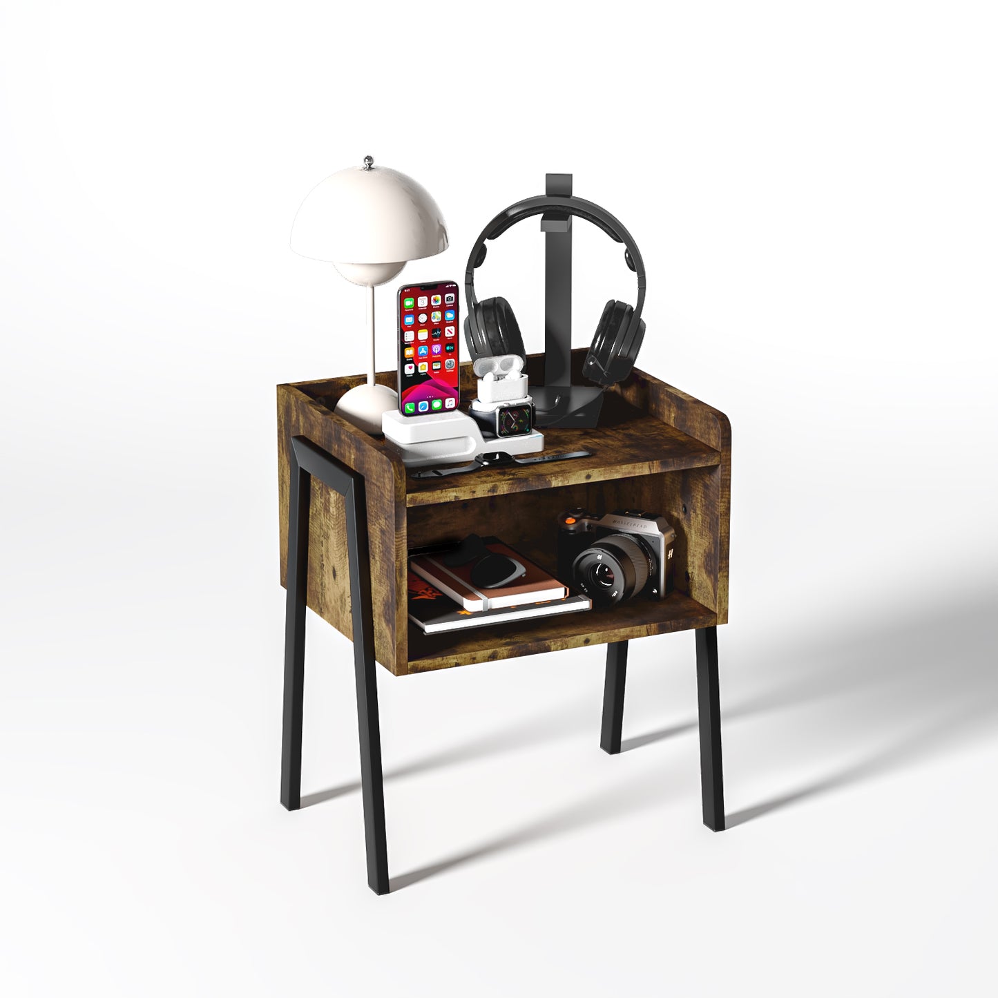 Mesita de Noche Apilable, Mesa Auxiliar, Mesa Auxiliar, Mesita de Noche