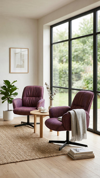 Cyber FurnitureR Silla Cruzada, Silla de Oficina Ergonómica Morado