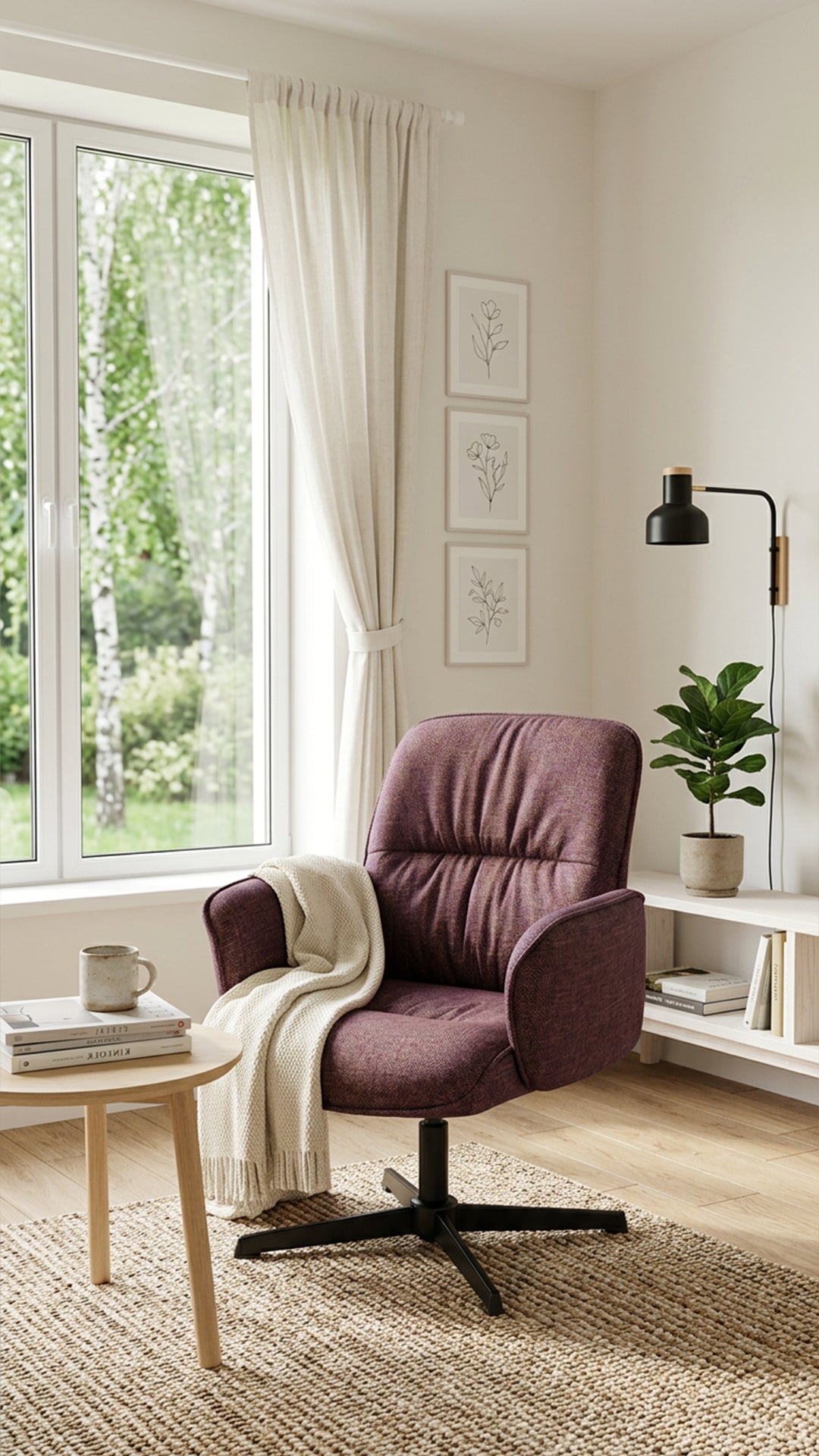 Cyber FurnitureR Silla Cruzada, Silla de Oficina Ergonómica Morado