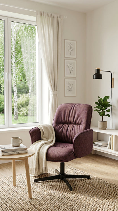 Cyber FurnitureR Silla Cruzada, Silla de Oficina Ergonómica Morado