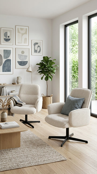 Cyber FurnitureR Silla Cruzada, Silla de Oficina Ergonómica Blanco