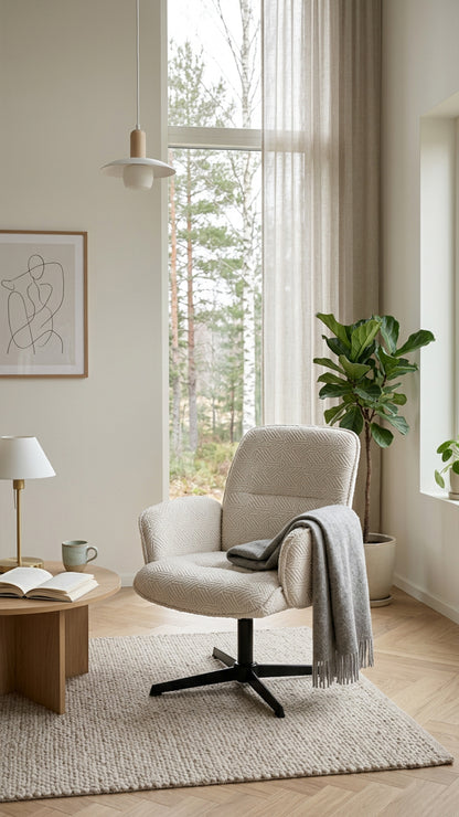 Cyber FurnitureR Silla Cruzada, Silla de Oficina Ergonómica Blanco