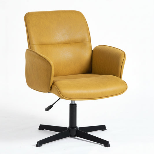 Cyber FurnitureR Silla Cruzada, Silla de Oficina Ergonómica Amarilla