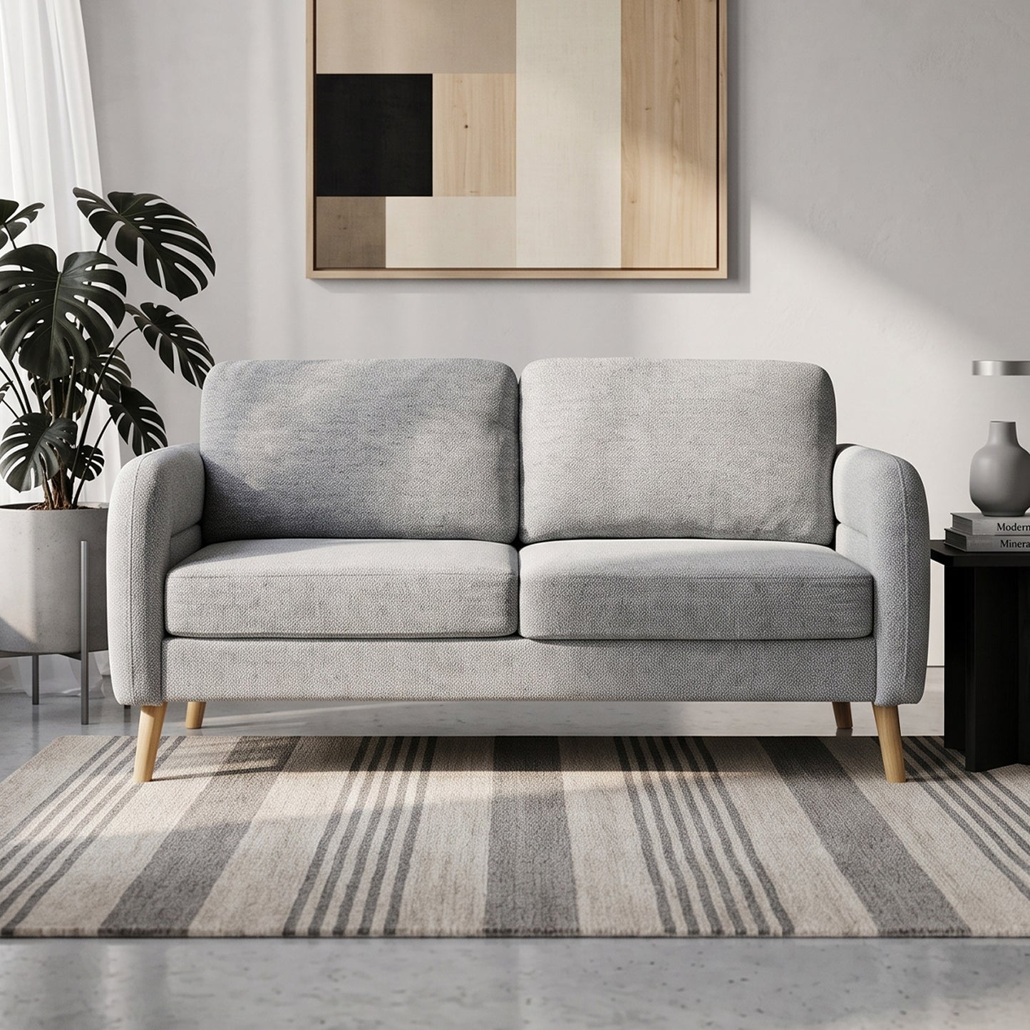 159CM Sofás de Mediados de Siglo para Sala de Estar Gris