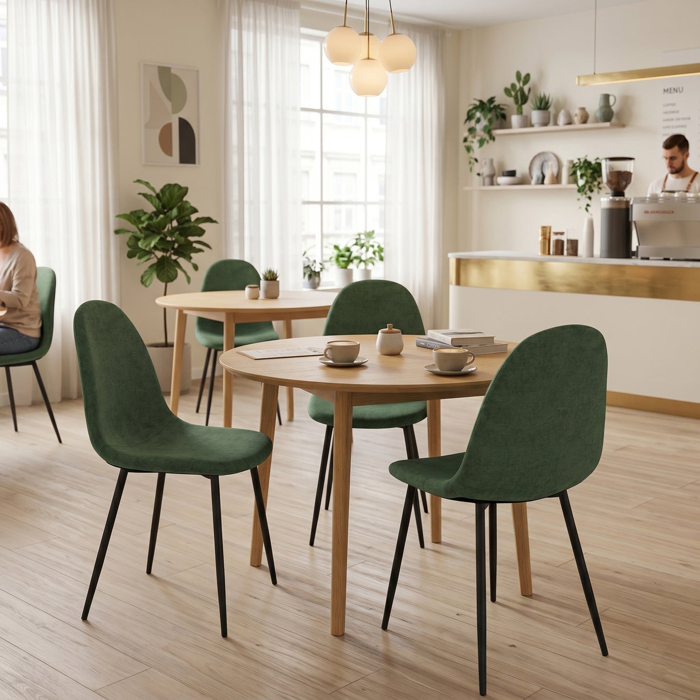 Sillas de Comedor 4 Piezas Modernas Verde
