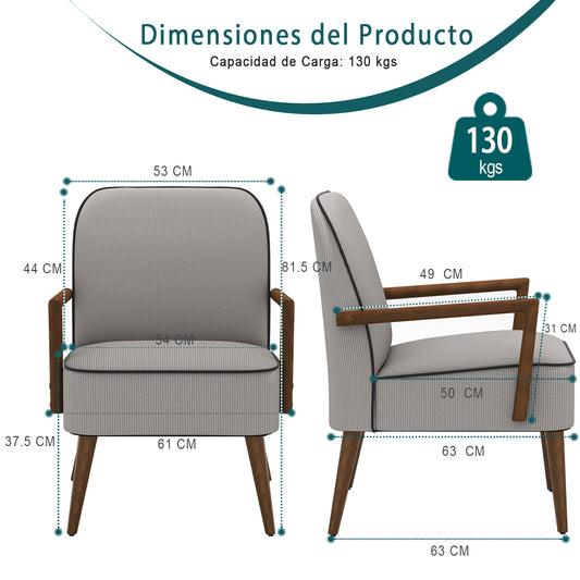 Silla Decorativa de Mediados de Siglo Gris