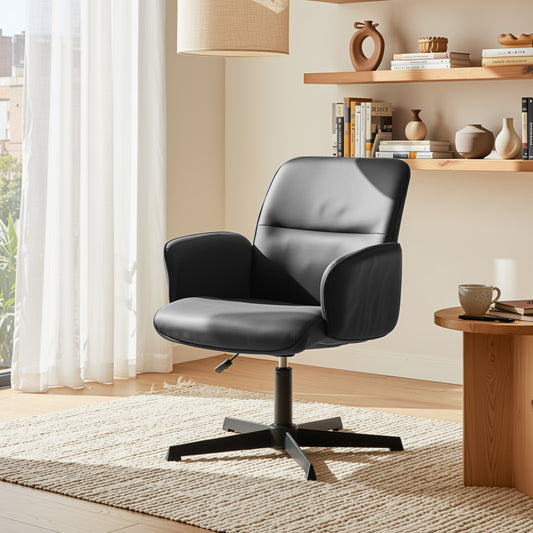 Cyber FurnitureR Silla Cruzada, Silla de Oficina Ergonómica Negro