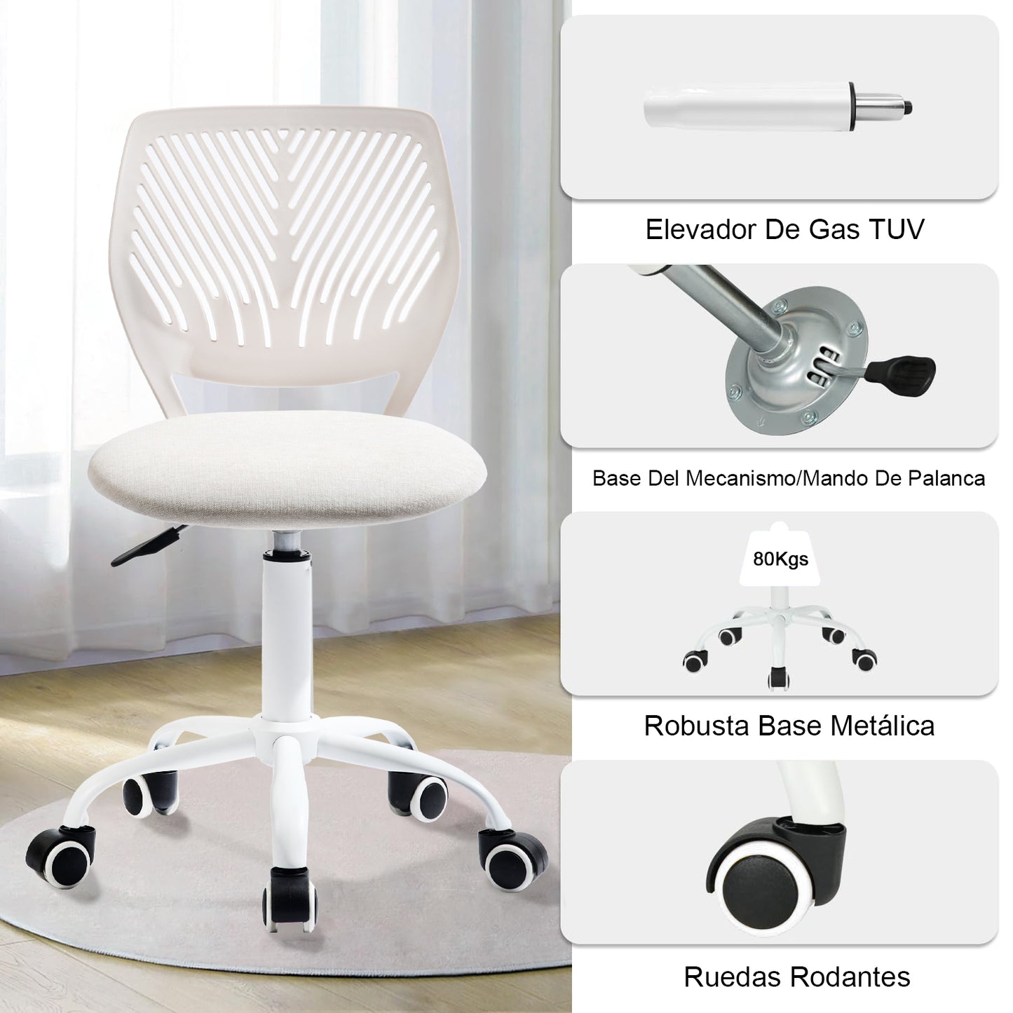 Silla de Escritura para Adolescentes Beige