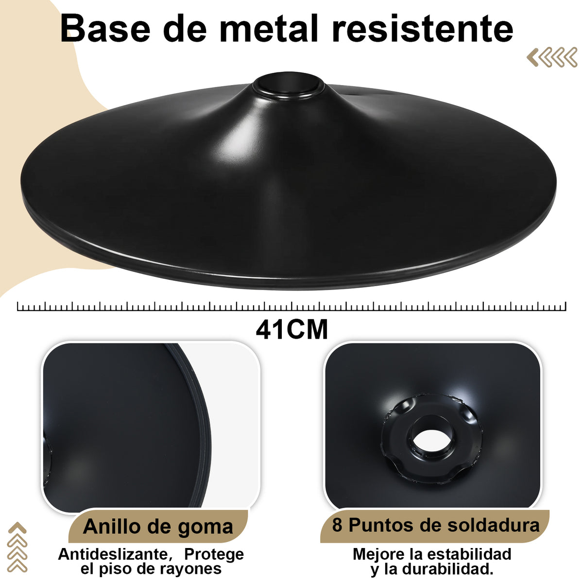 Juego de 2 Bancos para Barra Ajustables y Giratorios Beige - imagen 7
