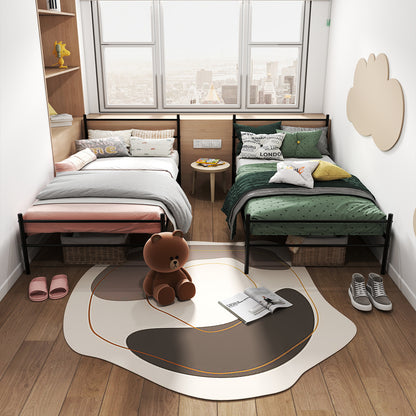 Cama Twin Armazón de Cama de Metal de fácil Montaje con cabecera y pie de Cama Negro