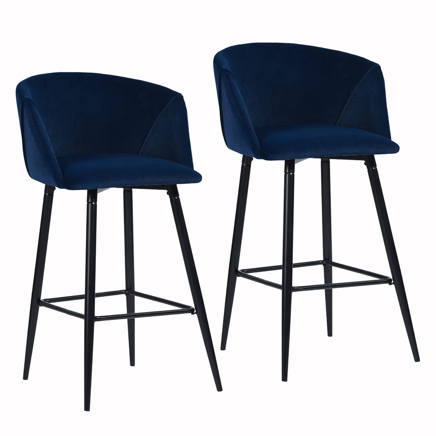 Conjunto de 2 sillas de Bar de Cocina para Interiores con Brazos Azul