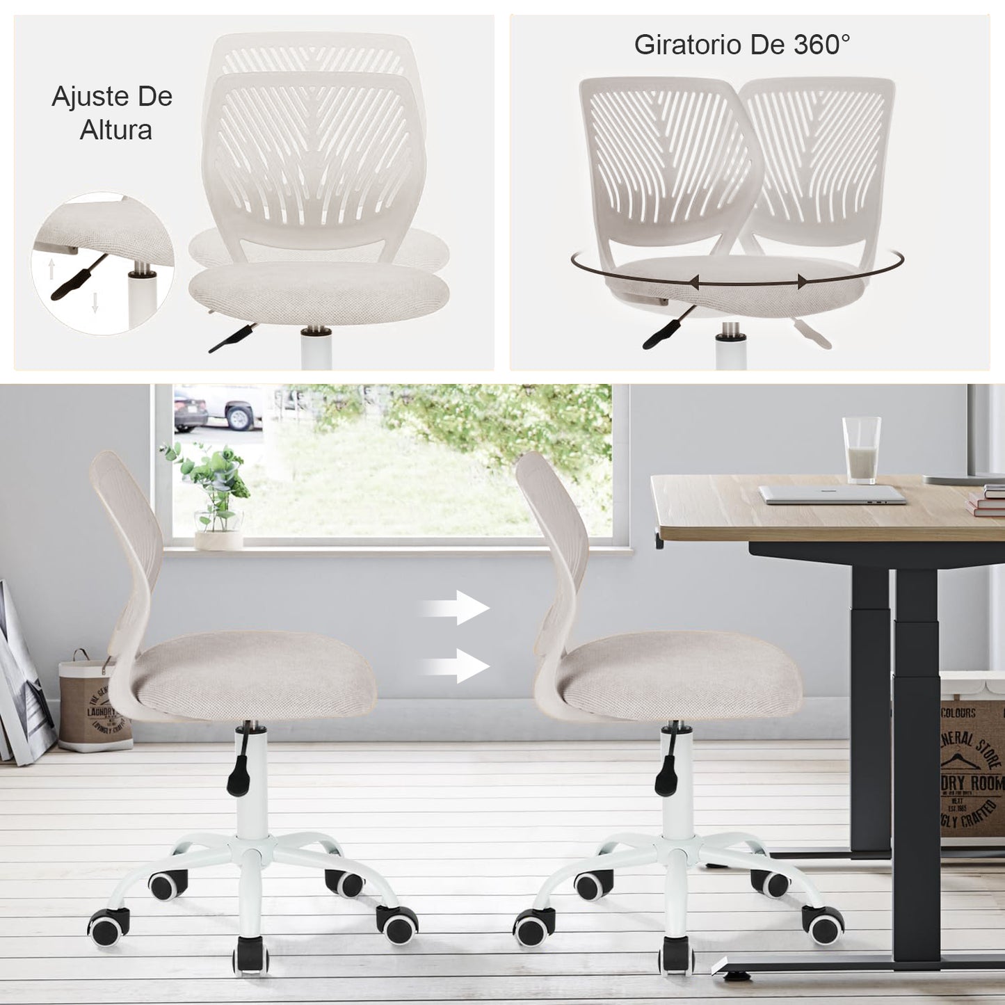Silla de Escritura para Adolescentes Beige