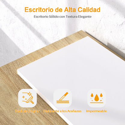 Escritorio de Madera de Computadora Multiuso con 3 Cajones Haya