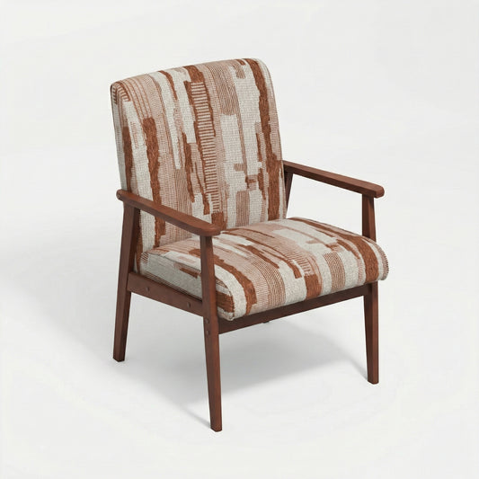 Cyber FurnitureR Silla Decorativa Moderna de Mediados Crema y Marrón óxido