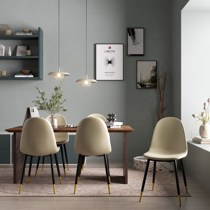 Conjunto de 4 sillas de Cocina Modernas de Mediados de Siglo Beige