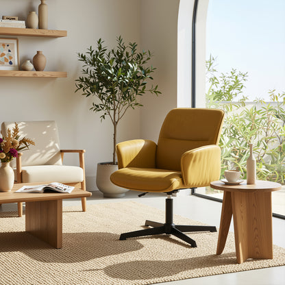 Cyber FurnitureR Silla Cruzada, Silla de Oficina Ergonómica Amarilla