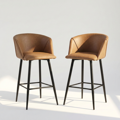 Cyber FurnitureR Conjunto de 2 sillas de Bar de Cocina Marrón