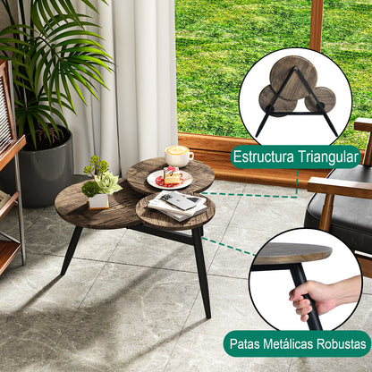 Pequeña Mesa de café Redonda Mid Century Vintage