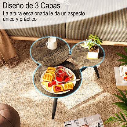 Pequeña Mesa de café Redonda Mid Century Vintage