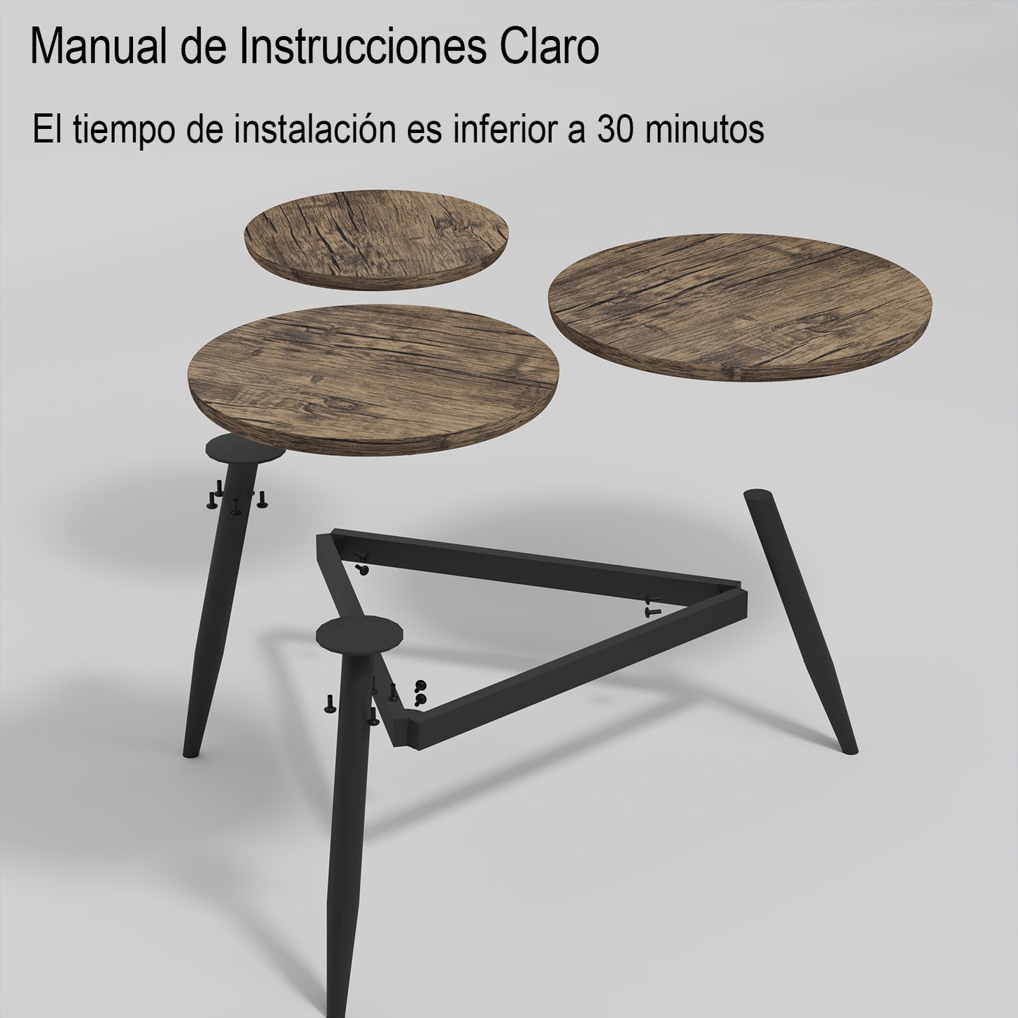 Pequeña Mesa de café Redonda Mid Century Vintage