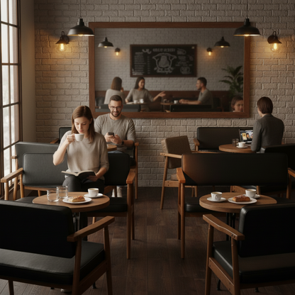 Sofá de Dos Plazas Modernas Mediados Siglo Negro