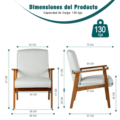 Silla Decorativa Moderna de Mediados de Siglo con Marco de Madera Beige