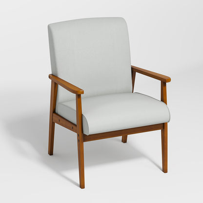 Silla Decorativa Moderna de Mediados de Siglo con Marco de Madera Beige