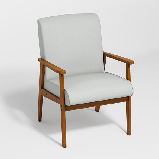 Silla Decorativa Moderna de Mediados de Siglo con Marco de Madera Beige