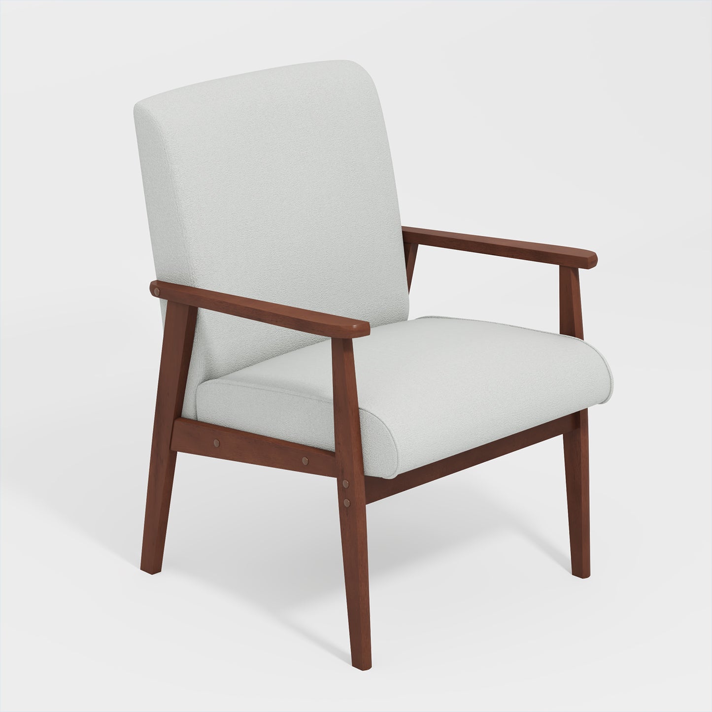 Silla Decorativa Moderna de Mediados de Siglo con Marco de Madera Beige