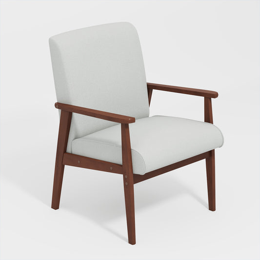 Silla Decorativa Moderna de Mediados de Siglo con Marco de Madera Beige
