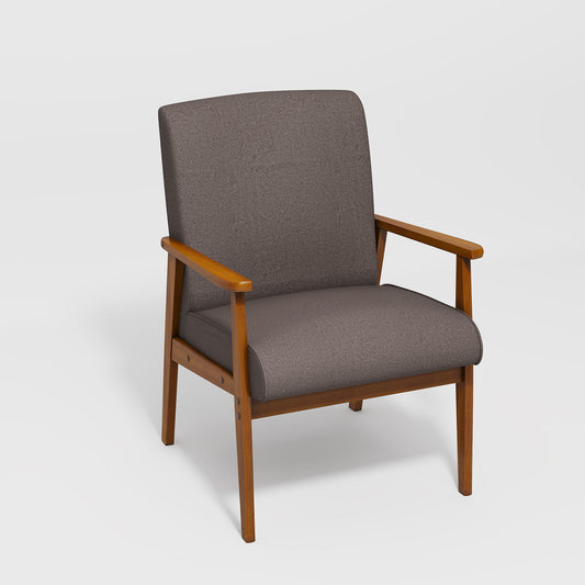 Silla Decorativa Moderna de Mediados de Siglo con Marco de Madera Marrón