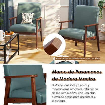 Silla Decorativa Moderna de Mediados de Siglo con Marco de Madera Verde